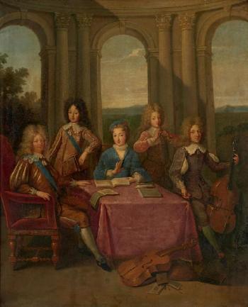 La famille du Grand Dauphin by 
																	Henri de Favanne