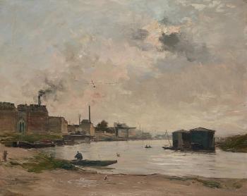 Usine au bord de la Seine by 
																	Charles Lapostolet