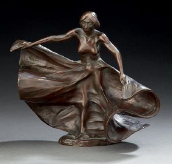 Loïe Fuller exécutant les phases de la Danse Serpentine qu'elle créa en 1892 by 
																			Rupert Carabin