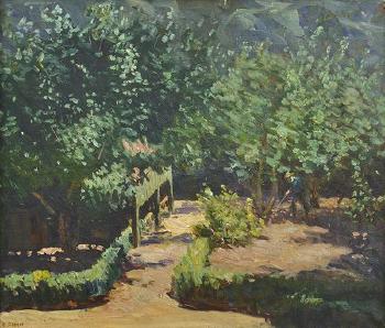 Garden scene by 
																	Edward Cairns Officer