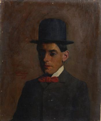 Homme au nœud rouge et chapeau by 
																	German Taibo Gonzalez