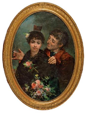 Couple aux fleurs by 
																	Lorenzo Valles