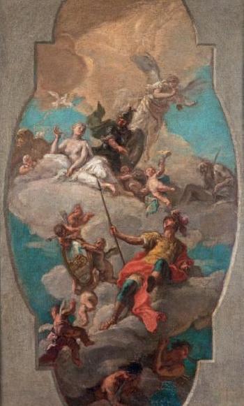Apothéose d'un guerrier, étude pour un plafond by 
																	Giovanni Battista Crosato