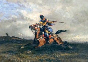 Cavalier russe au combat by 
																	D Yatistcheff