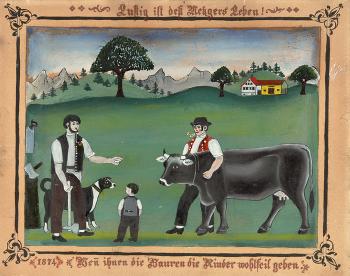 Lustig ist des Metzgers Leben wen ihnen die Bauren (sic) die Rinder wohlfeil geben by 
																	Franz Anton Haim