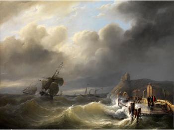 Auf stürmischer See by 
																			Christian Cornelis Kannemans