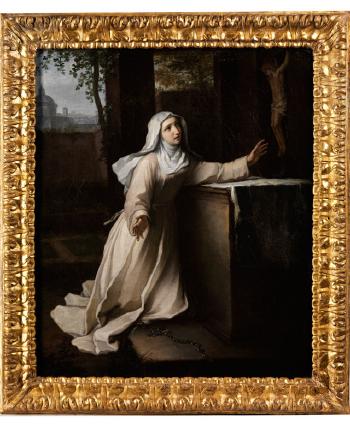 Junge Nonne in Anbetung des Kreuzes by 
																			Nicolo Lapiccola