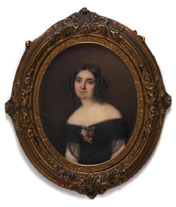 Portrait einer Dame by 
																			Herminie Louise Mutel