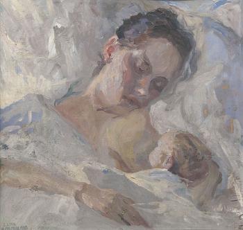 Mutter mit Kind by 
																	Adolf Haferland