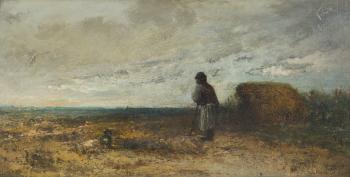 Peasant looking out over the valley by 
																			Laszlo Gyulai