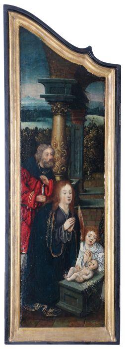 Adoration of the Holy Family by 
																			 Antwerp Mannerist School