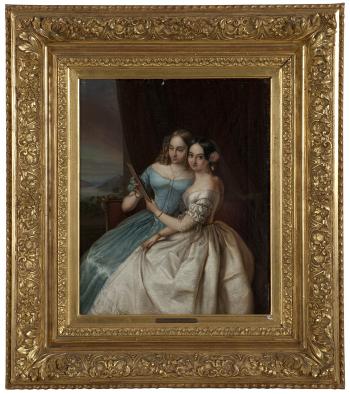 Portrait of two ladies by 
																			Friedrich Remde