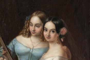 Portrait of two ladies by 
																			Friedrich Remde