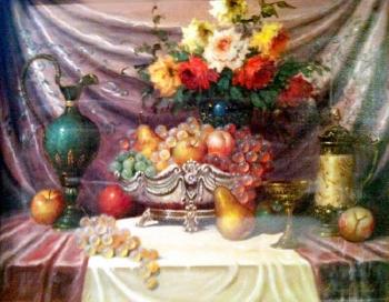 Still life with vases and flowers by 
																			Bela Balogh