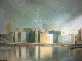 Pittsburgh View from Allegheny and Ohio River by 
																			Charles Pitcher