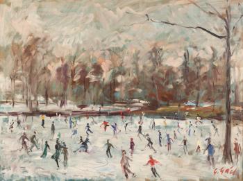 Ice skaters by 
																			George Gach