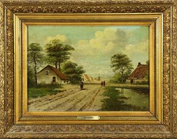 Road into the Village by 
																			Fredericus Jacobus van Rossum du Chattel