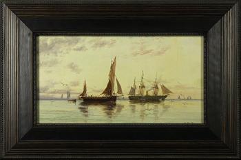 Bateaux au port by 
																			Auguste Ballin