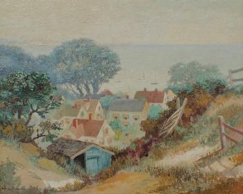 Village Scene at Bay of Cape Ann by 
																			Chester K van Nortwick