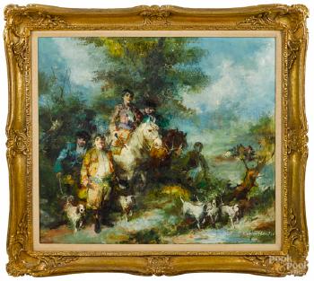 Landscape with a hunting Party by 
																	Joan Camo Sentis