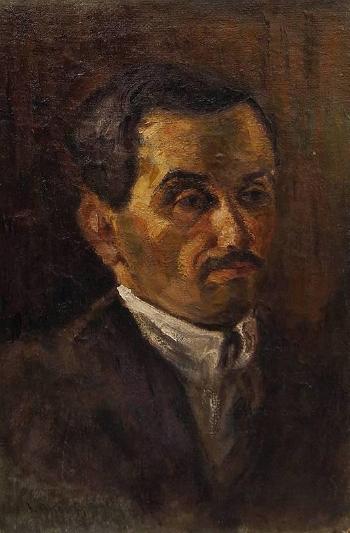 Portrait of a man, quarter-length turned to the right by 
																	Alfred Lakos