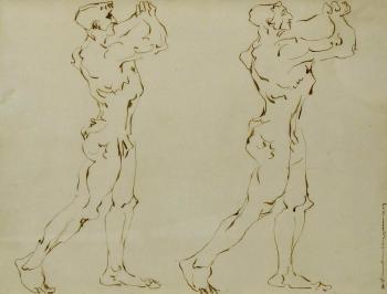 Two male nudes by 
																	Henri Gaudier-Brzeska