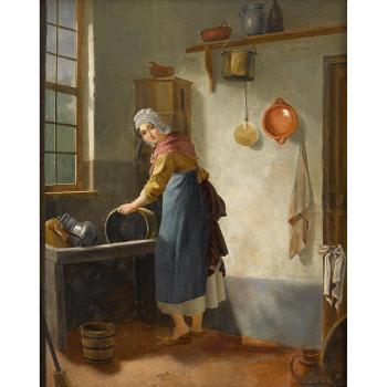 Woman in interior by 
																	Jan Jac Matthys Damschroeder