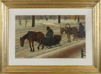 Carriage Drivers in Winter by 
																	Alexander Paischeff