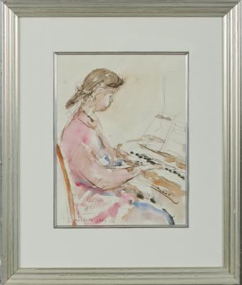 Woman playing piano by 
																	Tapani Raittila