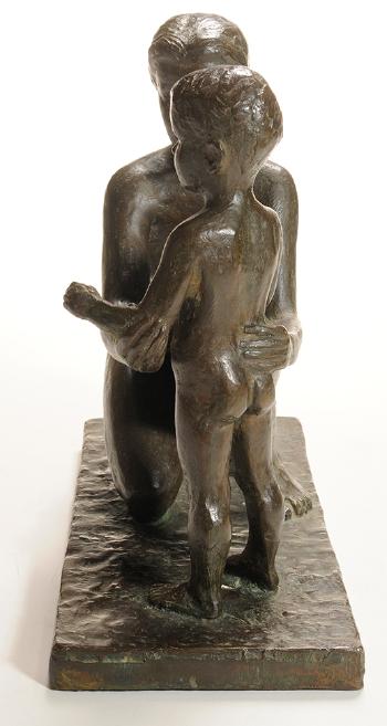 Kneeling Nude with Child by 
																			Arne Durban