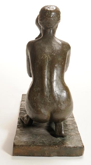 Kneeling Nude with Child by 
																			Arne Durban