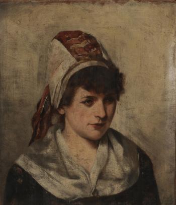 Portrait of a Lady in Traditional Costume by 
																			E Leelig