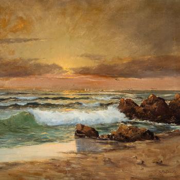 Ocean View At Sunset by 
																			Paul A Swedomsky