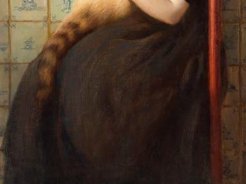 Girl With Cat by 
																			Herman Knopf