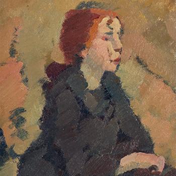 Young Lady at a Table by 
																			Minna Kohler-Roeber