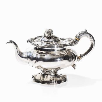 Victorian Sterling Silver Teapot by 
																			 John Watson & Son