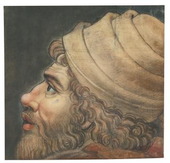 Head of a man: Fragment from a cartoon by 
																	Tommaso di Andrea Vincidor