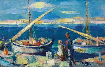 Schiffe bei Porto San Stefano by 
																	Ernst Reno Jungel