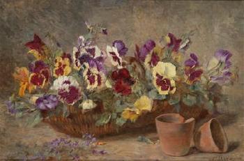 Pansies in a Willow Basket by 
																	Paul Claude Jance