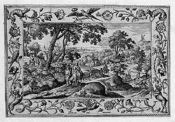 Landschaften mit Szenen des Alten und des Neuen Testaments sowie Jagdszenen by 
																			Adriaen Collaert