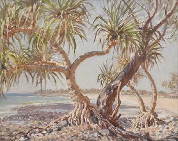 Pandanus palms by 
																			John Thomas Rowell