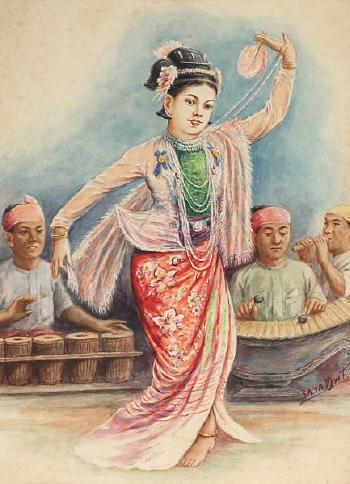 Burmese dancer. Burmese by 
																			Saya Myint