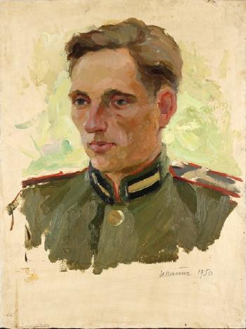 Portrait of a soldier by 
																			Ivan G Panich