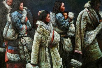 Mongolian family by 
																			 Jiang Guofang