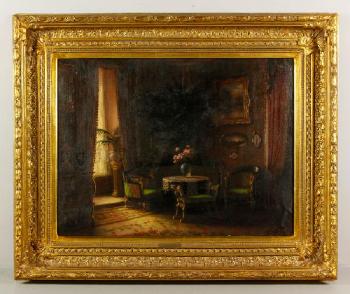 Interior scene with furnishings by 
																			John Friedlinger