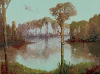 Trees by a Pond by 
																	Willem Imandt
