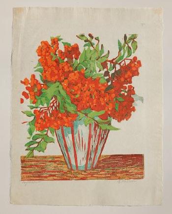Vase of flowers by 
																			Erna Halleur