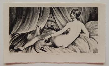 Nude with cats by 
																			Agnes Gabrielle McNulty Tait
