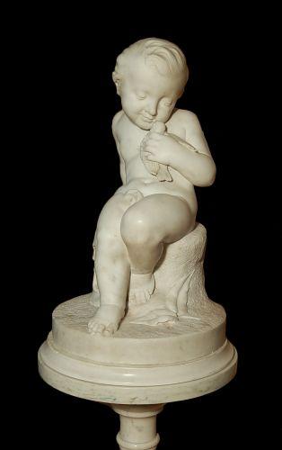 Putti holding a dove by 
																			Petro Vandevelde