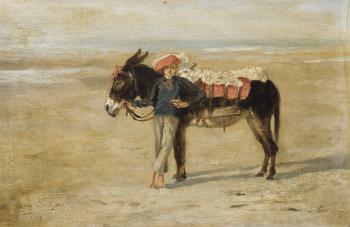 A Donkey on the Beach by 
																	Maria Salken-Lambiotte